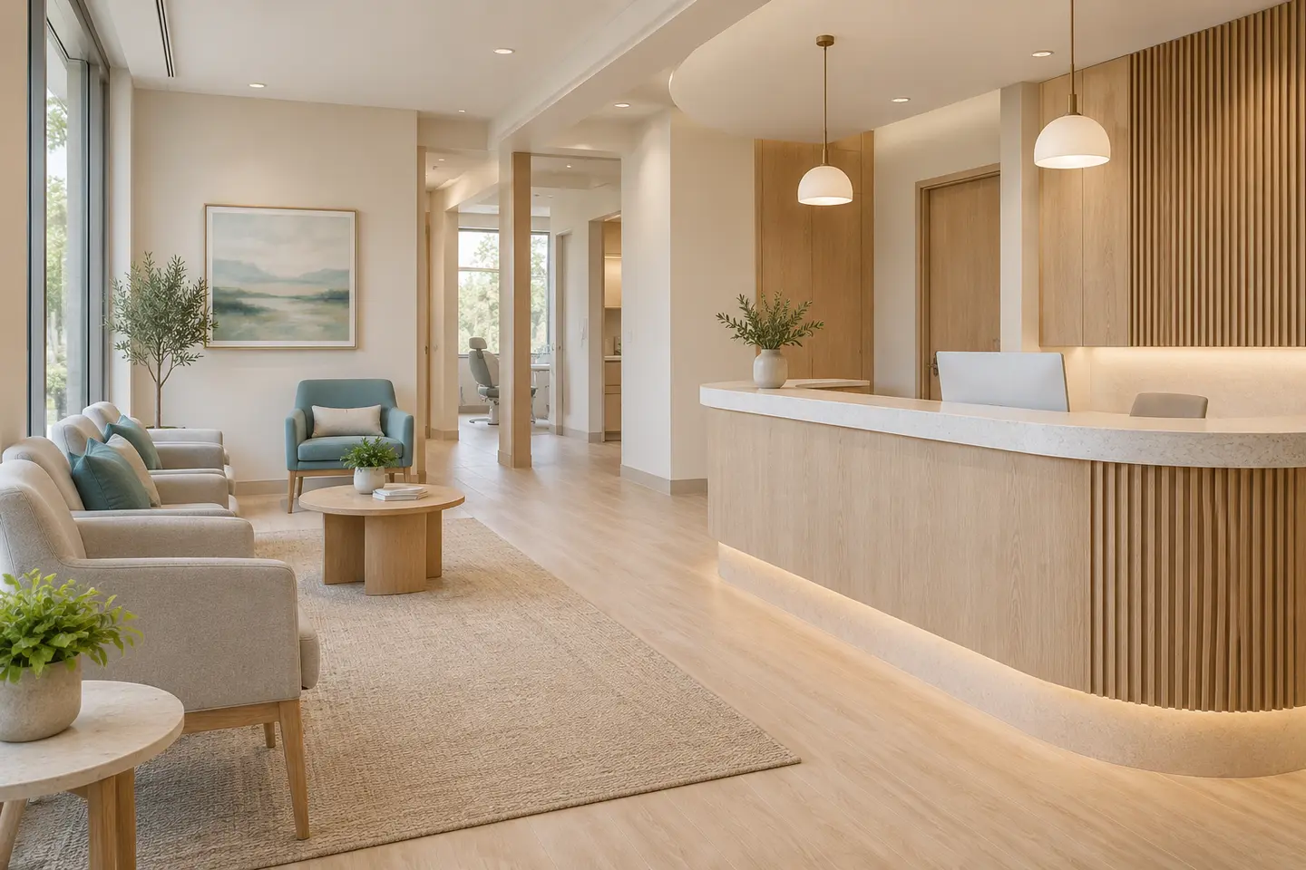 Northfield Dental Studio reception and patient waiting area